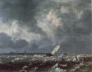 Jacob van Ruisdael View of Het Lj on a Stormy Day oil painting artist
